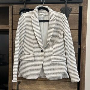 Veronica Beard Black and White Striped Blazer
